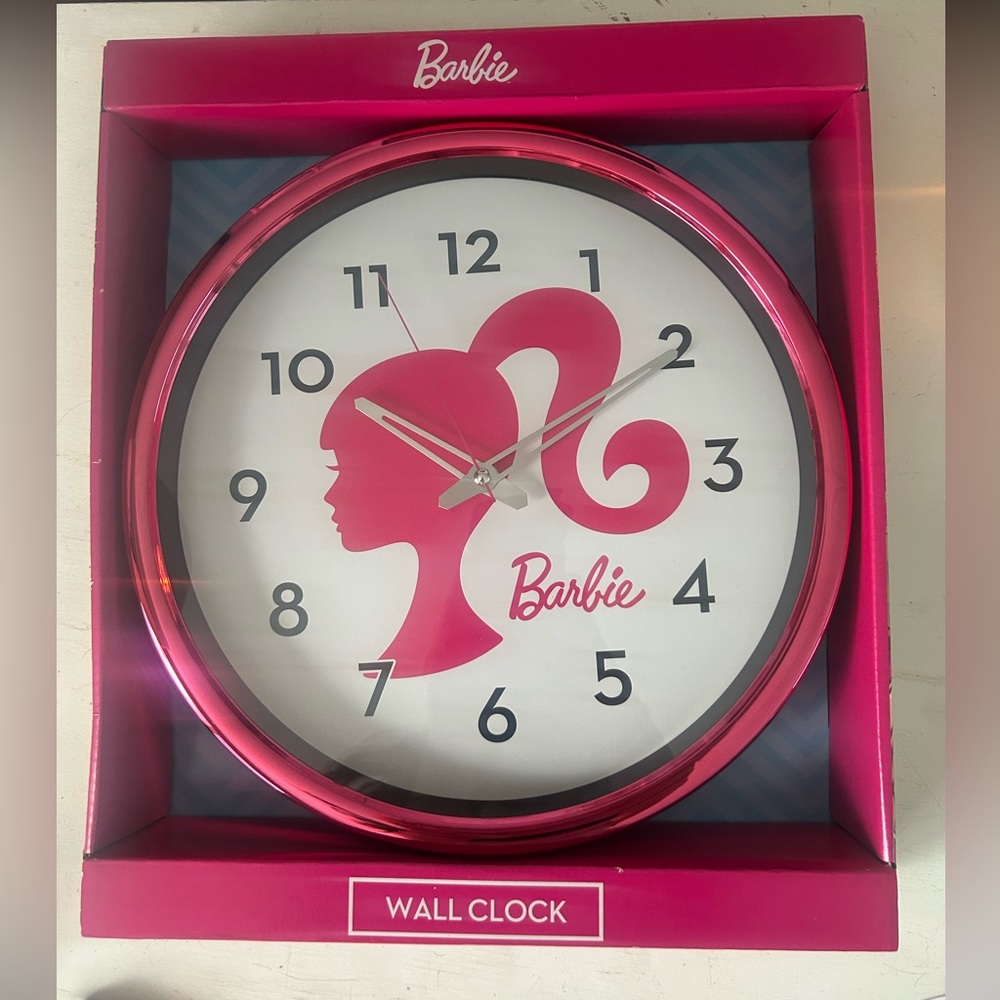 Pink Barbie Wall Clock Analog Display AA Batteries